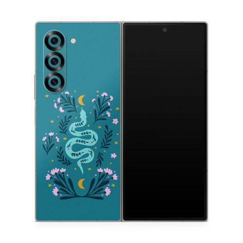 Snake and Flowers Samsung Galaxy Z Fold6 Skin