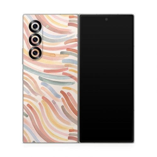 Terracotta Brushstroke Waves Samsung Galaxy Z Fold6 Skin