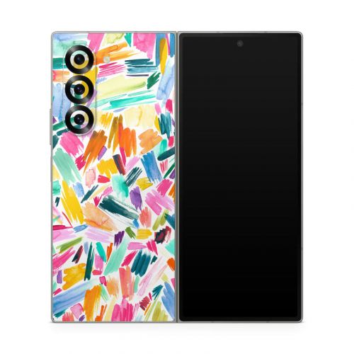 Watercolor Colorful Brushstrokes Samsung Galaxy Z Fold6 Skin
