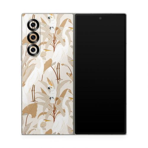 White Cranes Cockatoo Samsung Galaxy Z Fold6 Skin