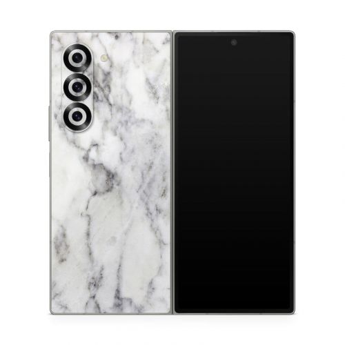 White Marble Samsung Galaxy Z Fold6 Skin