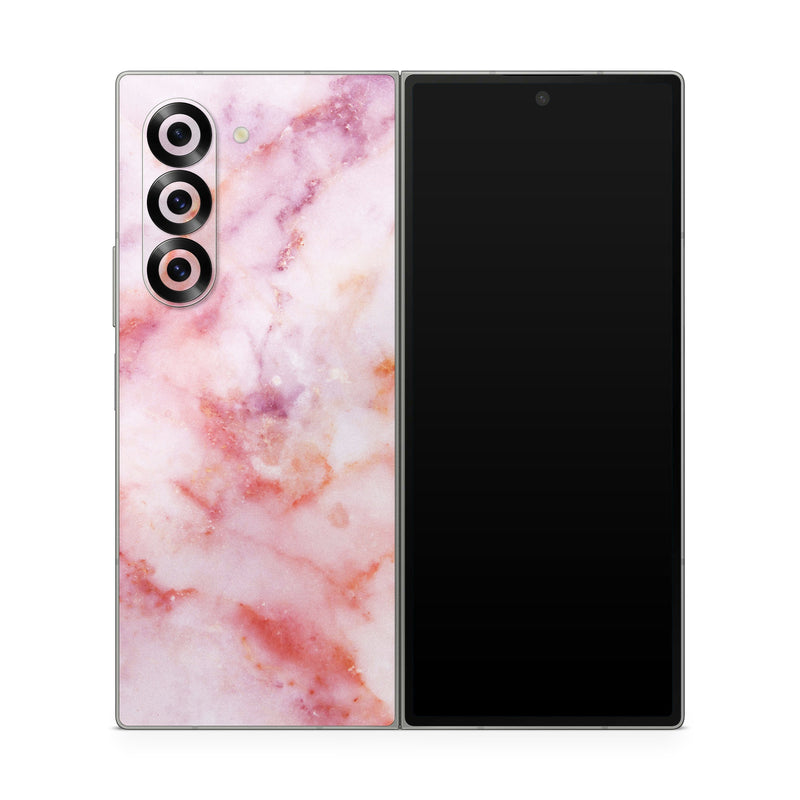 Samsung Galaxy Z Fold6 Skin design of Pink, Skin, Flesh, Textile, Fur, with pink, red, white, purple, orange colors