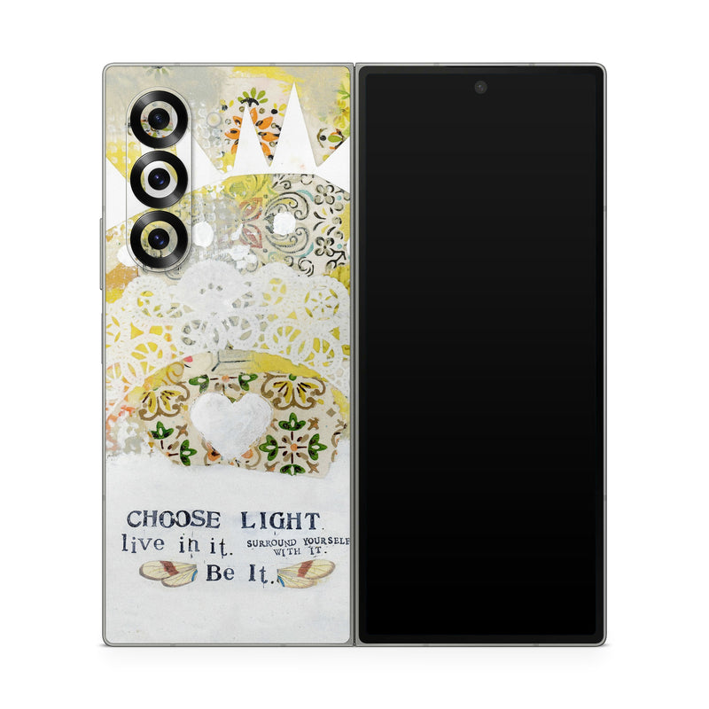 Samsung Galaxy Z Fold6 Skin design of Font, Greeting card, with yellow, white, green, orange, red, black colors