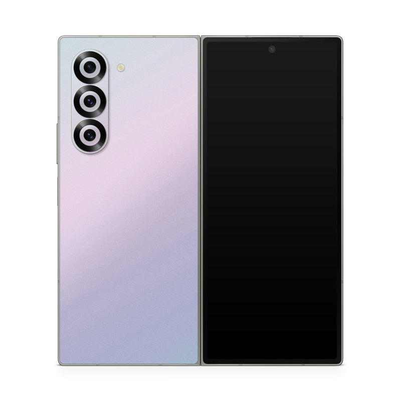 Samsung Galaxy Z Fold6 Skin design of White, Blue, Daytime, Sky, Atmospheric phenomenon, Atmosphere, Calm, Line, Haze, Fog, with pink, purple, blue colors