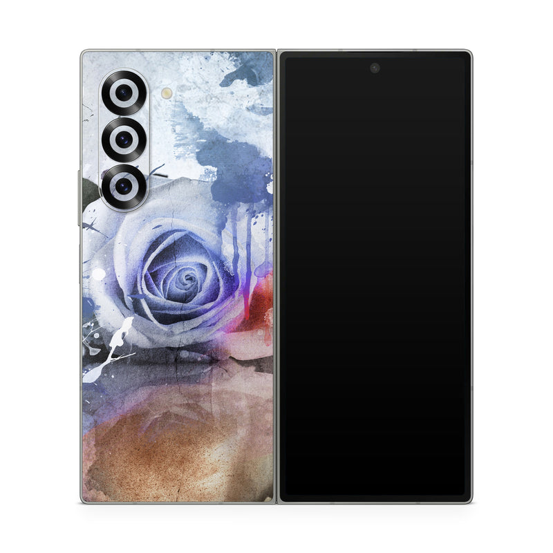 Samsung Galaxy Z Fold6 Skin design of Watercolor paint, Painting, Illustration, Graphic design, Art, Paint, Visual arts, Design, Acrylic paint, Graphics, with red, white, black, orange, pink colors