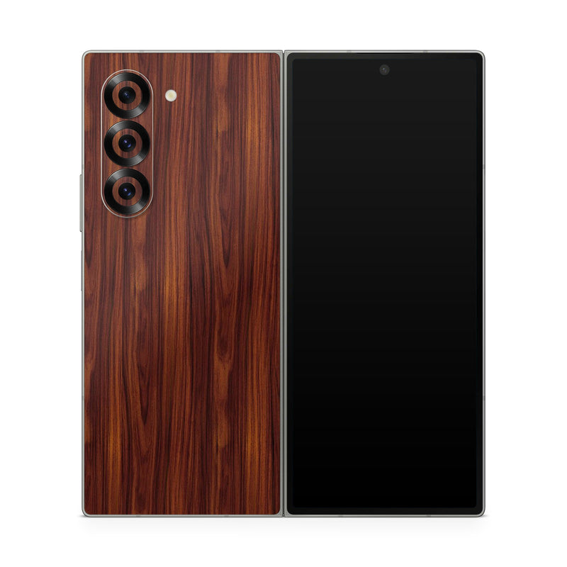 Samsung Galaxy Z Fold6 Skin design of Wood, Red, Brown, Hardwood, Wood flooring, Wood stain, Caramel color, Laminate flooring, Flooring, Varnish, with black, red colors