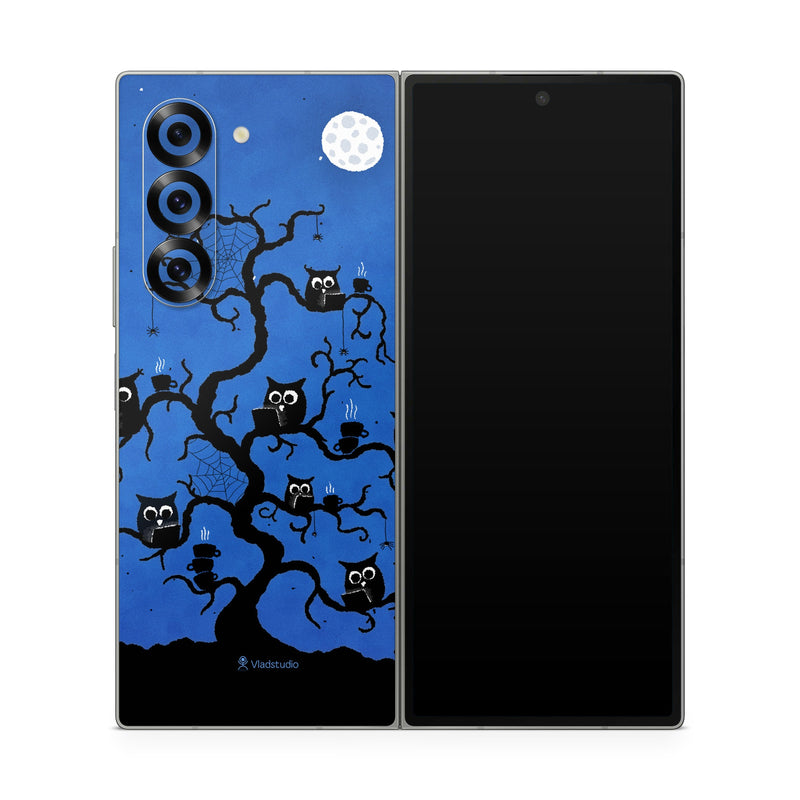 Samsung Galaxy Z Fold6 Skin design of Illustration, Organism, Pattern, with blue, black colors