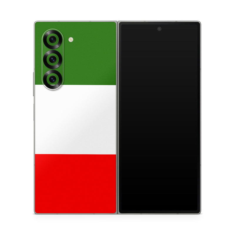 Samsung Galaxy Z Fold6 Skin design of Green, Red, Pink, Turquoise, Material property, Magenta, Font, Rectangle, Pattern, Graphic design, with white, red, green colors