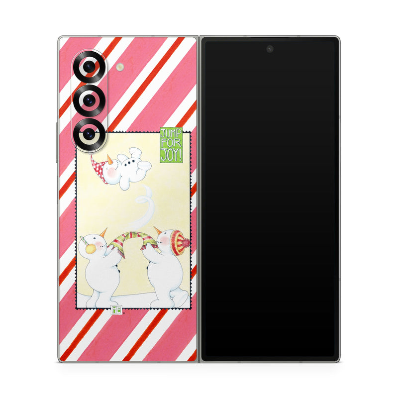 Samsung Galaxy Z Fold6 Skin design of White, Textile, Creative arts, Art, Rectangle, Pattern, Happy, Font, Illustration, Design, with white, black, yellow, red, pink, green, orange colors