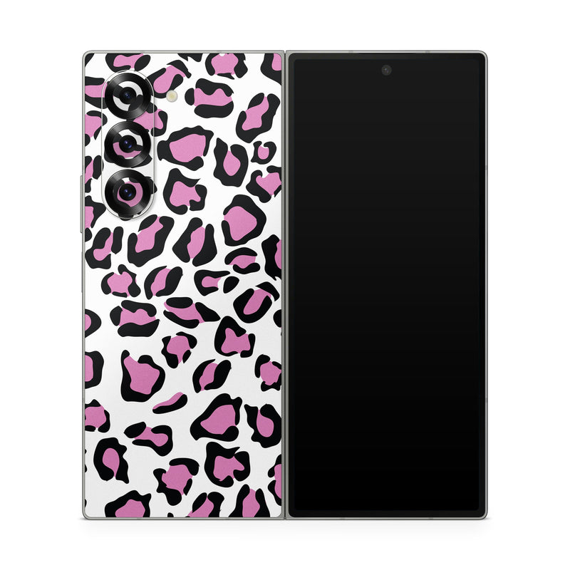 Samsung Galaxy Z Fold6 Skin design of Pink, Pattern, Design, Textile, Magenta, with white, black, gray, purple, red colors