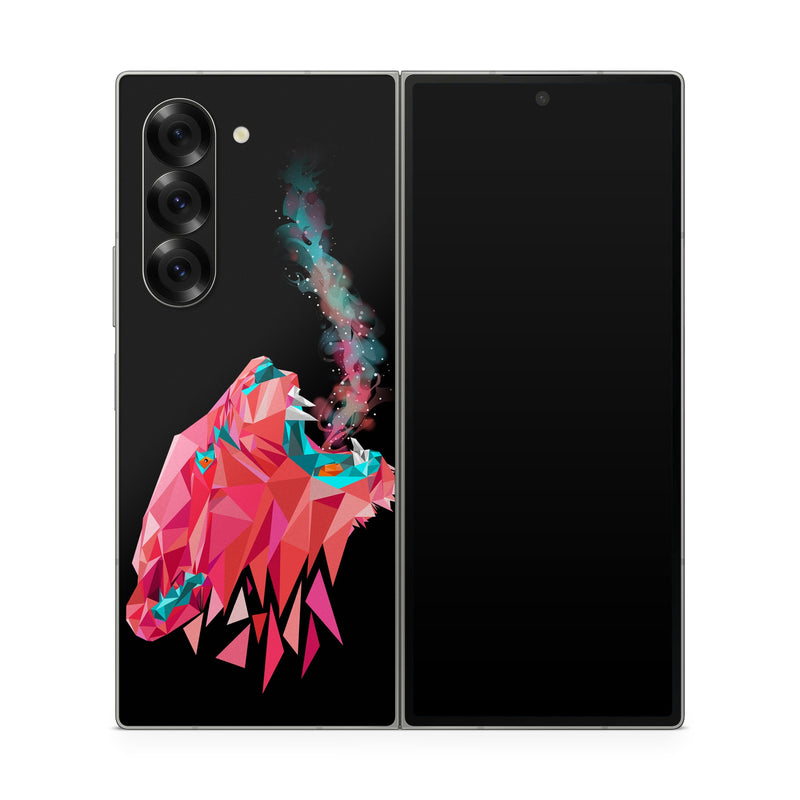 Samsung Galaxy Z Fold6 Skin design of Pink, Graphic design, Illustration, Design, Organism, Graphics, Font, Art, Animation, Pattern, with black, red, pink, gray colors
