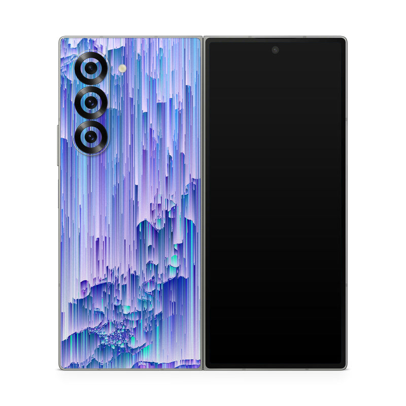 Samsung Galaxy Z Fold6 Skin design of Blue, Purple, Lavender, Ice, with blue, purple colors