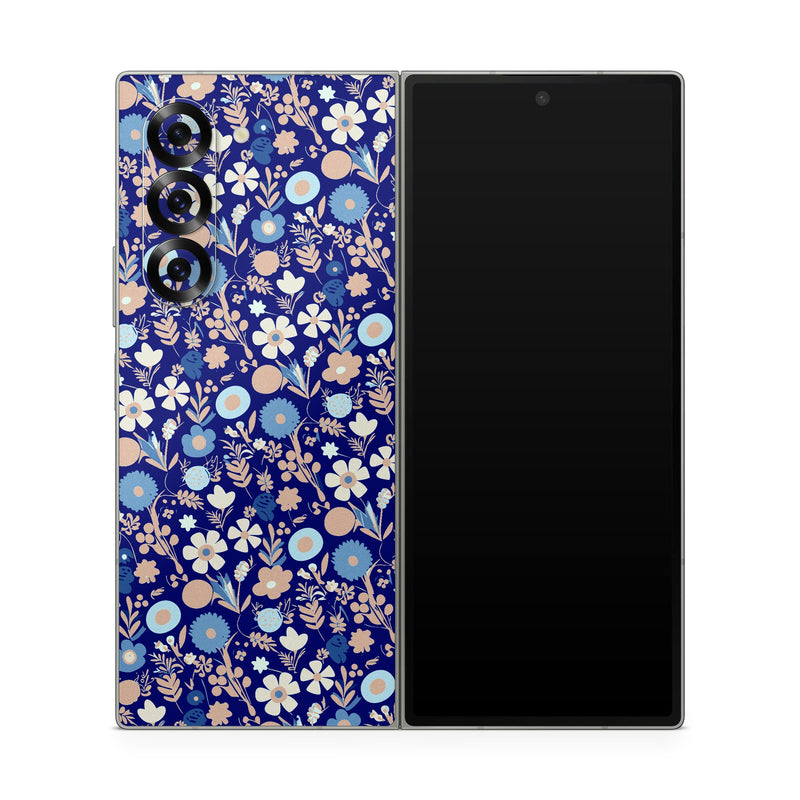 Samsung Galaxy Z Fold6 Skin design of Pattern, Art, Symmetry, Circle, Electric blue, with blue, white, pink colors