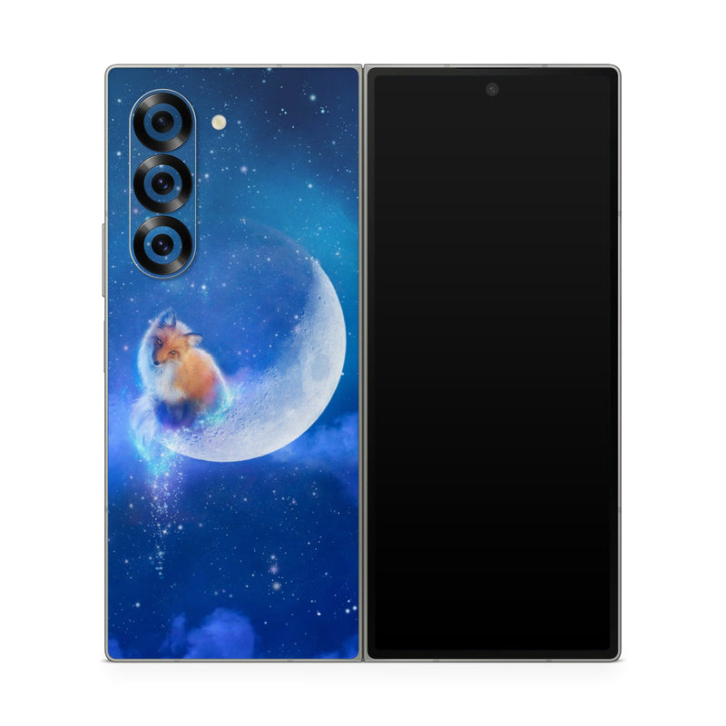 Samsung Galaxy Z Fold6 Skin design of Sky, Atmosphere, Astronomical object, Outer space, Space, Universe, Illustration, Nebula, Galaxy, Fictional character, with blue, black, gray colors