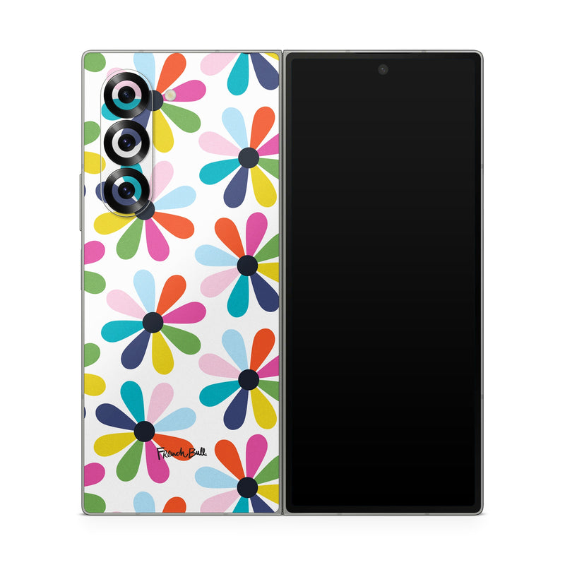 Samsung Galaxy Z Fold6 Skin design of Colorfulness, Aqua, Symmetry, Pattern, Electric blue, Art, Circle, Visual arts, Tints and shades, Wrapping paper, with white, red, blue, pink, purple, green colors