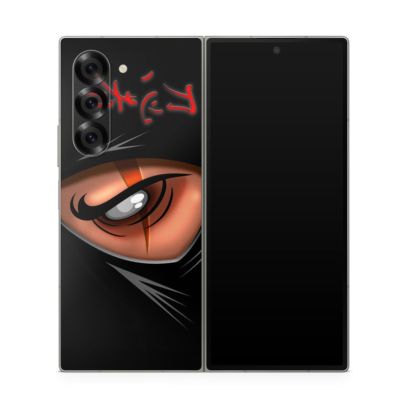 Samsung Galaxy Z Fold6 Skin design of Cartoon, Eye, Organ, Anime, Illustration, Mouth, Fictional character, Animation, Graphic design, Cg artwork, with black, red, green, pink, orange, gray colors