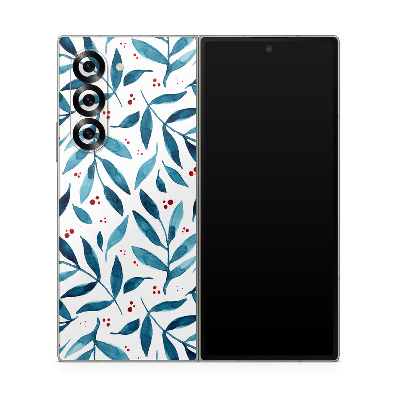 Samsung Galaxy Z Fold6 Skin design of White, Azure, Textile, Art, Aqua, Material property, Symmetry, Creative arts, Pattern, Electric blue, with white, blue, red colors