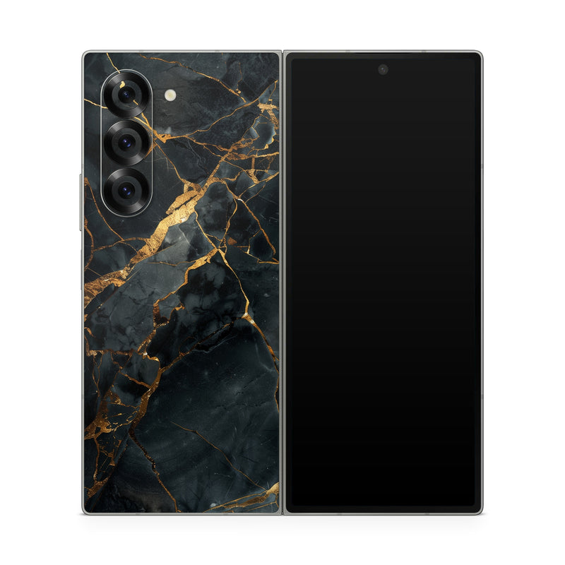 Samsung Galaxy Z Fold6 Skin design of Atmosphere, Twig, World, Branch, Vegetation, Wood, Rectangle, Landscape, Slope, Geological phenomenon, with black, brown, yellow, gray, white colors