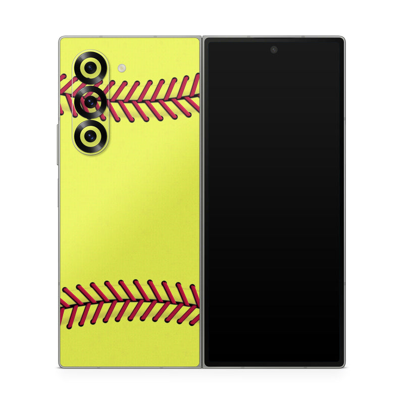 Samsung Galaxy Z Fold6 Skin design of Yellow, Plant, Line, Slope, Terrestrial plant, Font, Art, Parallel, Circle, Rectangle, with yellow, red colors