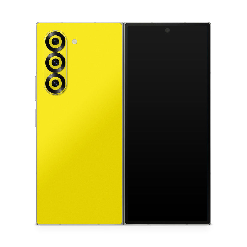 Samsung Galaxy Z Fold6 Skin design of Green, Yellow, Orange, Text, Font, with yellow colors
