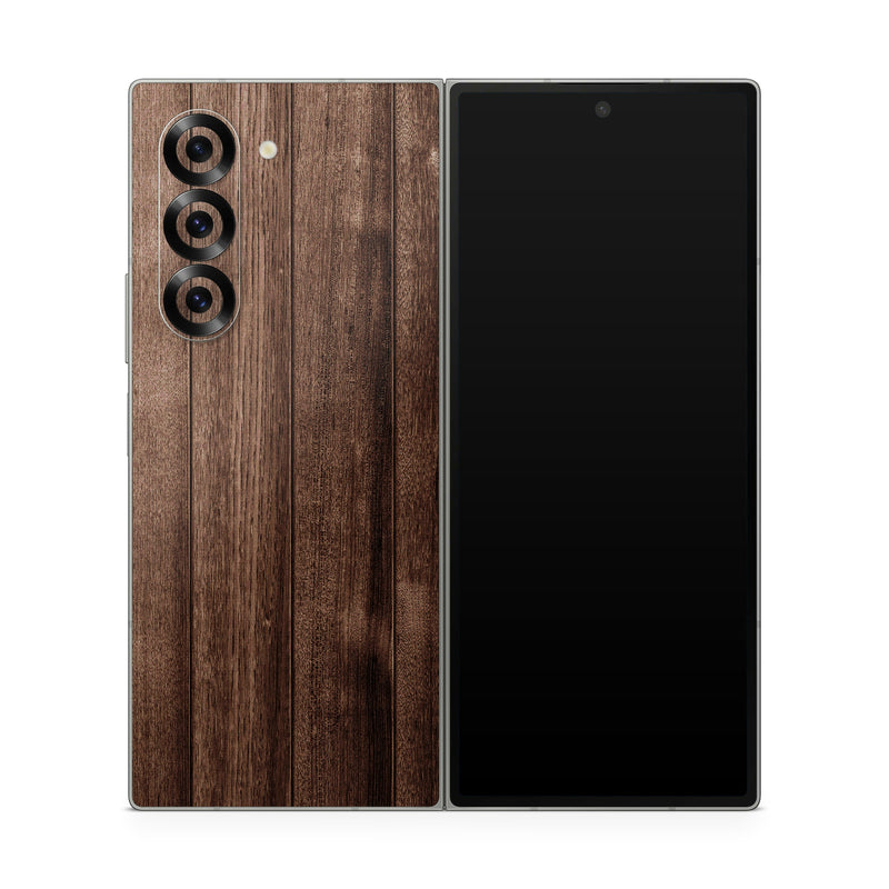 Samsung Galaxy Z Fold6 Skin design of Wood, Wood flooring, Hardwood, Wood stain, Plank, Brown, Floor, Line, Flooring, Pattern, with brown colors