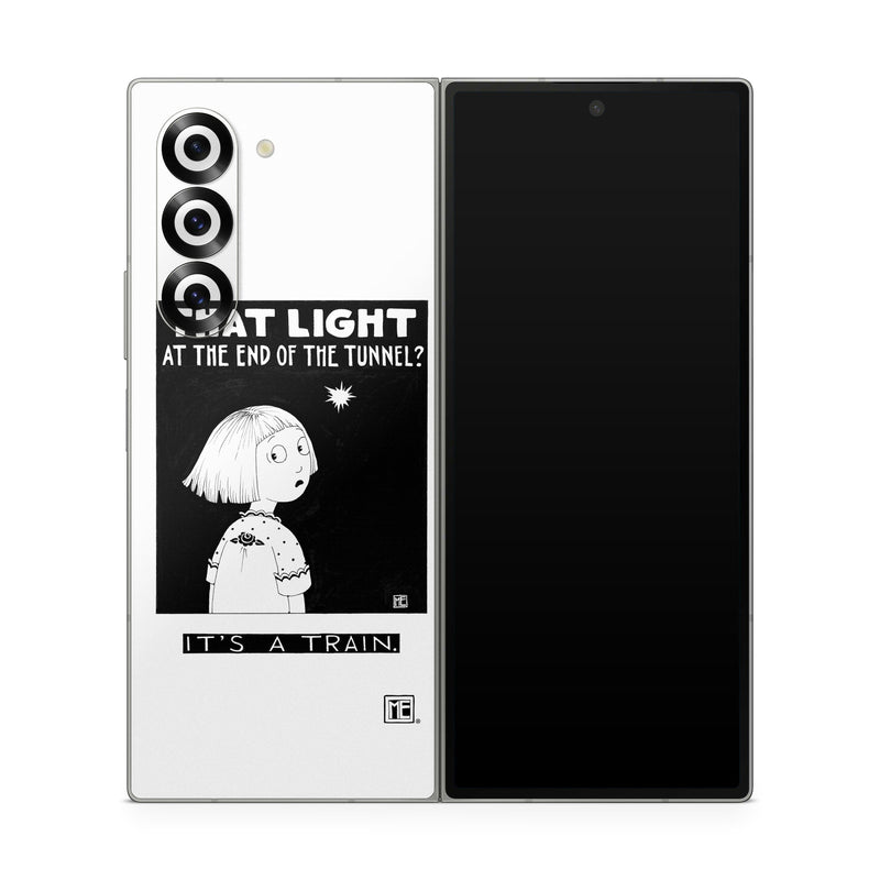 Samsung Galaxy Z Fold6 Skin design of Cartoon, Poster, Font, Black-and-white, Fictional character, Illustration, Coloring book, with black, white colors