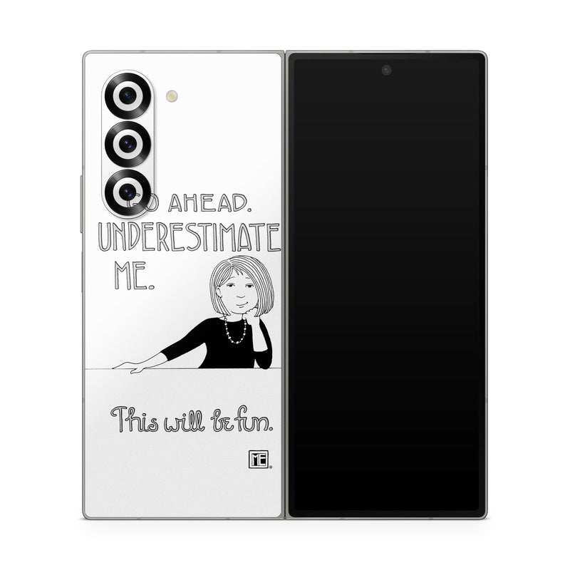 Samsung Galaxy Z Fold6 Skin design of Gesture, Happy, Font, Illustration, Poster, Line art, Graphics, Art, Logo, Graphic design, with black, white colors