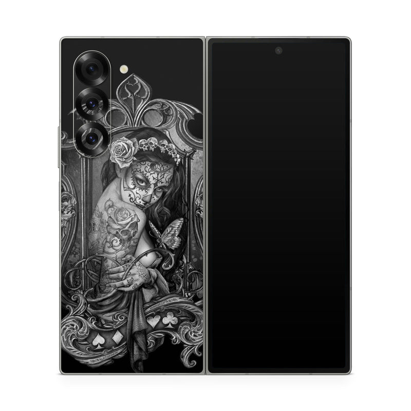 Samsung Galaxy Z Fold6 Skin design of Style, Art, Monochrome, Black-and-white, Monochrome Photography, Visual Arts, Illustration, Painting, Drawing, with black, white, gray colors