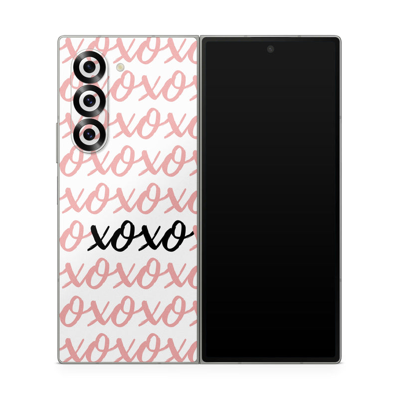 Samsung Galaxy Z Fold6 Skin design of Font, Pattern, Magenta, Art, Event, Calligraphy, with white, pink, black colors
