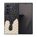 Black Ice Cream Drip Samsung Galaxy Z Fold7 Skin