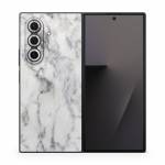 White Marble Samsung Galaxy Z Fold7 Skin