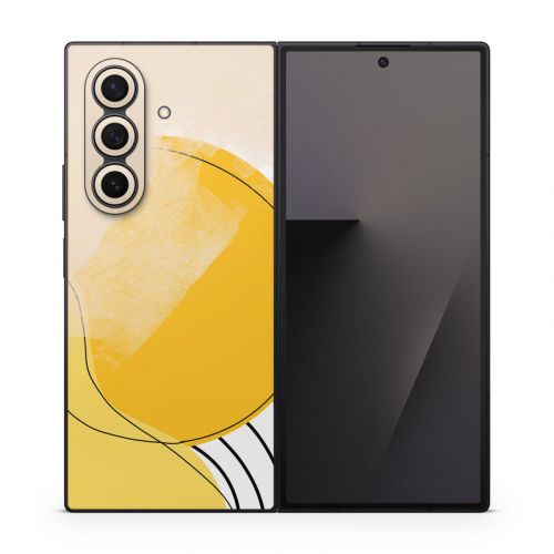 Abstract Yellow Samsung Galaxy Z Fold7 Skin