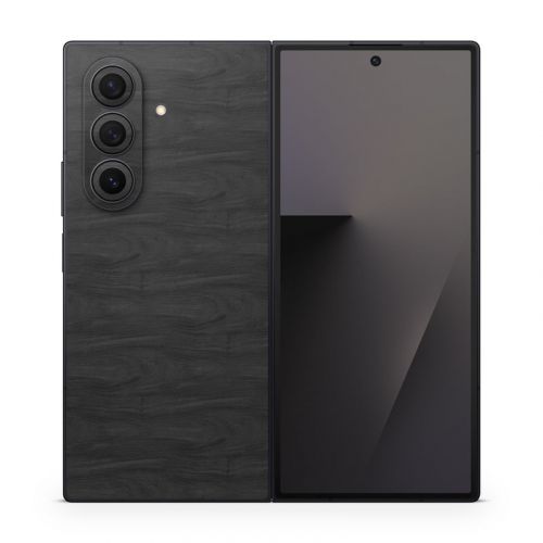 Black Woodgrain Samsung Galaxy Z Fold7 Skin