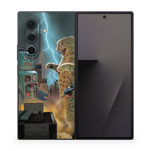 Catzilla Vs Robot Samsung Galaxy Z Fold7 Skin