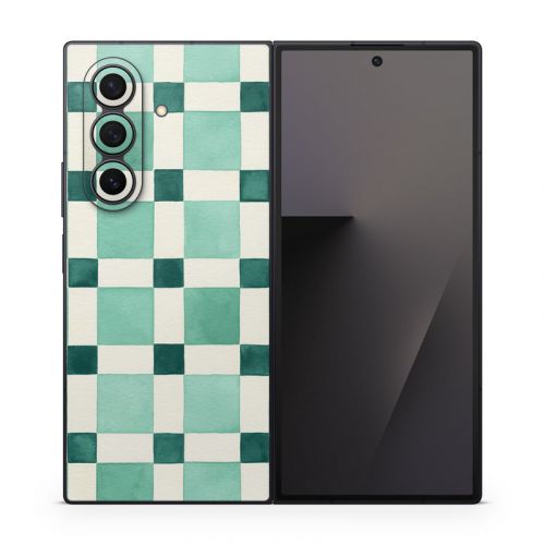 Checker Mosaic Green Samsung Galaxy Z Fold7 Skin