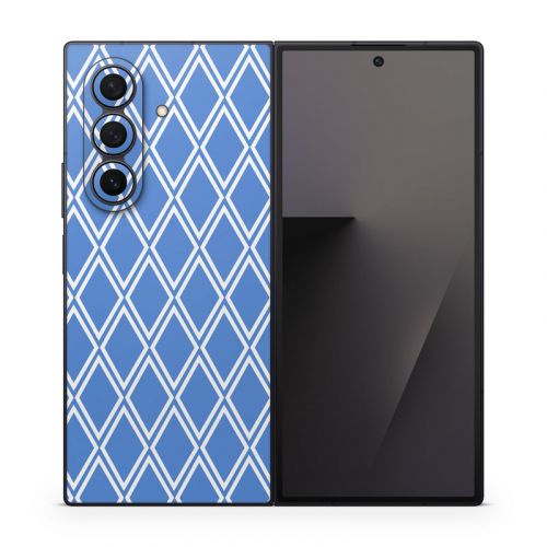 Blue Checks Samsung Galaxy Z Fold7 Skin