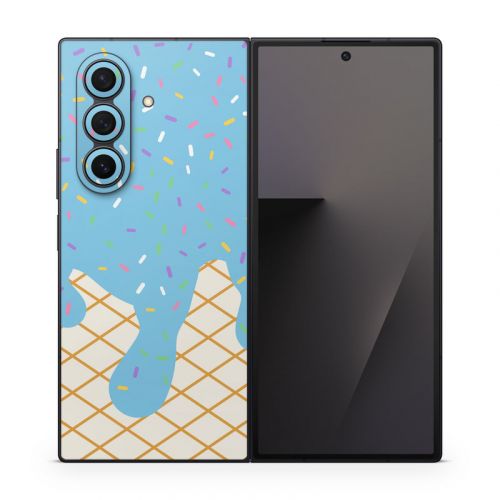 Cotton Candy Ice Cream Drip Samsung Galaxy Z Fold7 Skin