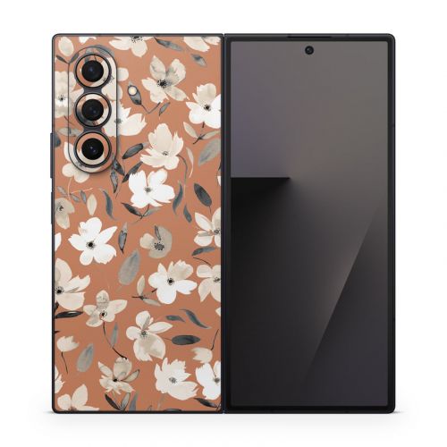 Fresh Flowers Copper Samsung Galaxy Z Fold7 Skin