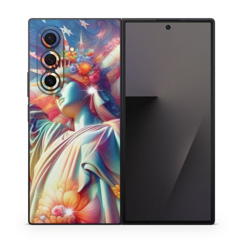 Lady Liberty and Flowers Samsung Galaxy Z Fold7 Skin