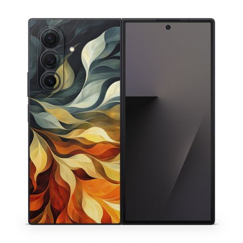 Orange and Charcoal Samsung Galaxy Z Fold7 Skin