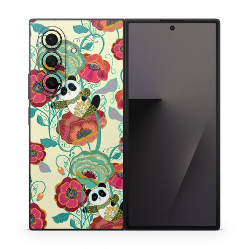 Panda Flowers Samsung Galaxy Z Fold7 Skin