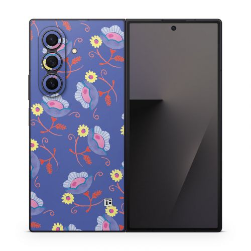 Purple Flowers Samsung Galaxy Z Fold7 Skin