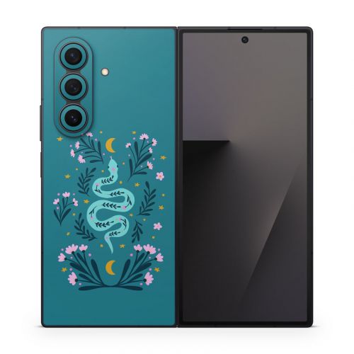 Snake and Flowers Samsung Galaxy Z Fold7 Skin