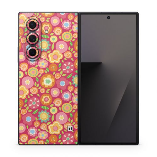 Flowers Squished Samsung Galaxy Z Fold7 Skin
