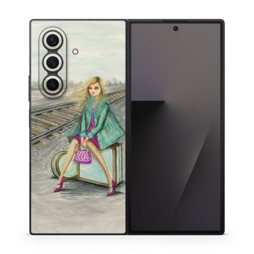 Lulu Waiting by the Train Tracks Samsung Galaxy Z Fold7 Skin