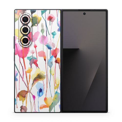 Watercolor Wild Flowers Samsung Galaxy Z Fold7 Skin