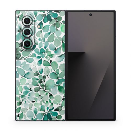 Watercolor Eucalyptus Leaves Samsung Galaxy Z Fold7 Skin
