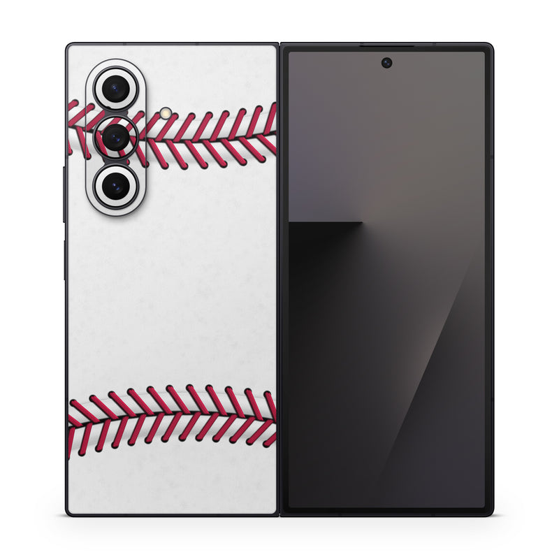 Samsung Galaxy Z Fold7 Skin design of Red, Line, Pink, Parallel, Paper, with white, red colors