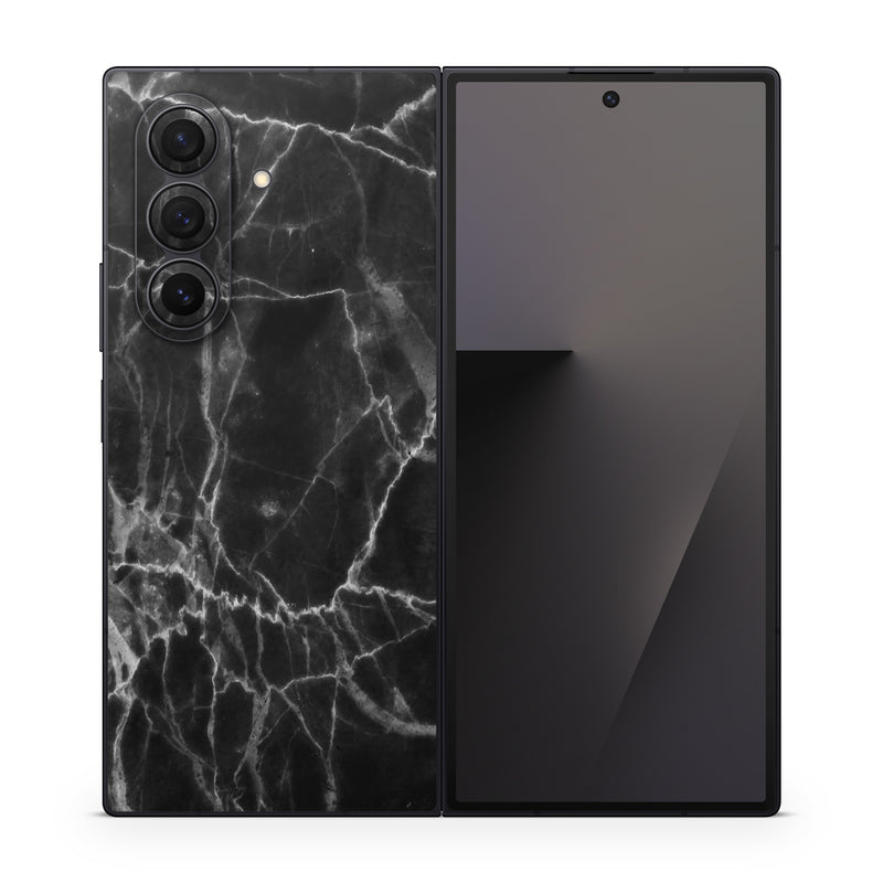 Samsung Galaxy Z Fold7 Skin design of Black, White, Nature, Black-and-white, Monochrome photography, Branch, Atmosphere, Atmospheric phenomenon, Tree, Sky, with black, white colors