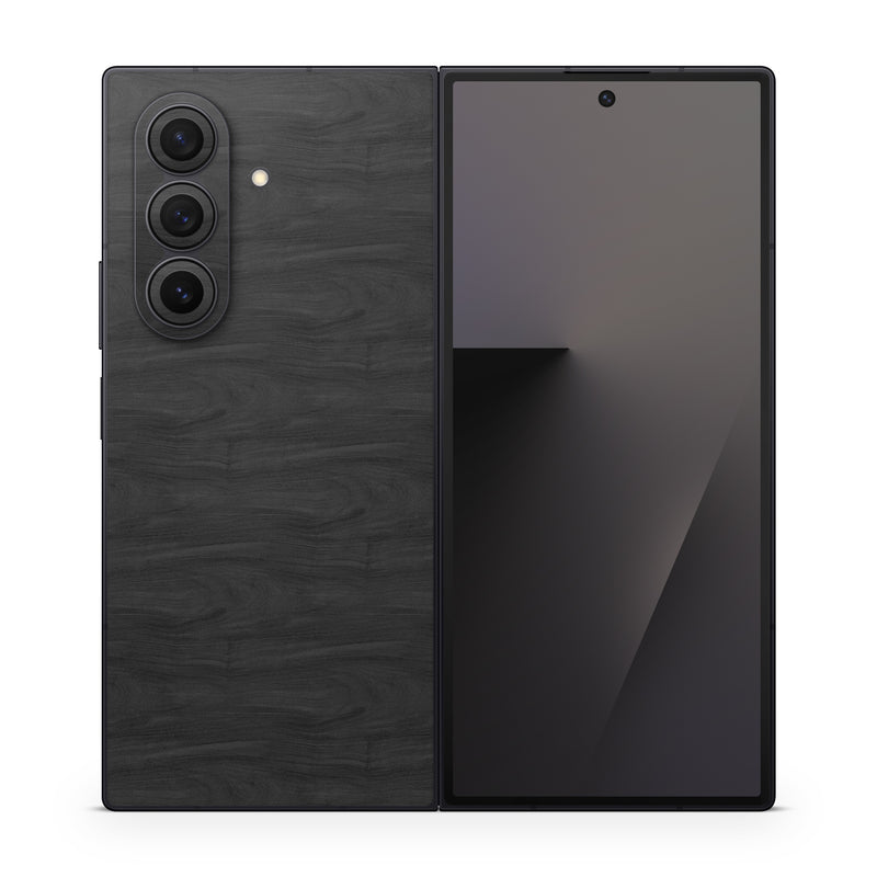 Samsung Galaxy Z Fold7 Skin design of Black, Brown, Wood, Grey, Flooring, Floor, Laminate flooring, Wood flooring, with black colors